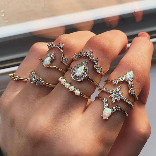 13-Piece vintage diamond ring set